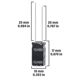 GTIWUNG Pack of 30 25 V 1000 uf Electrolyte Polar Capacitors Electronic Component Electrolytic Capacitors 10 x 17 mm, Plug-In Aluminium Electrolytic Capacitors