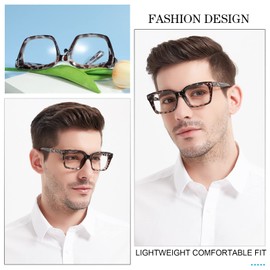 MARE AZZURO Retro Square Reading Glasses Men Large Readers 1.00 1.25 1.50 1.75 2.00 2.25 2.50 2.75 3.00 3.50 4.00 5.00 6.00 (Tortoise, 600)