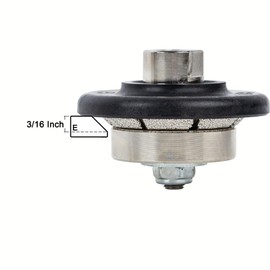 Raizi 3/16 inch Demi Bullnose Half Bullnose Diamond Hand Profile Wheel Router Bits 45 Degree Bevel Edge for Granite Concrete Marble Countertop Edge (E5)