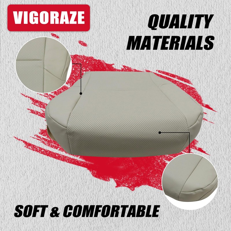 Vigoraze Driver Bottom Leather Replacement Seat Cover Tan #LA00 or