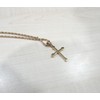 18K Gold Cross Necklace Pendant Charm with 3MM Rope Chain
