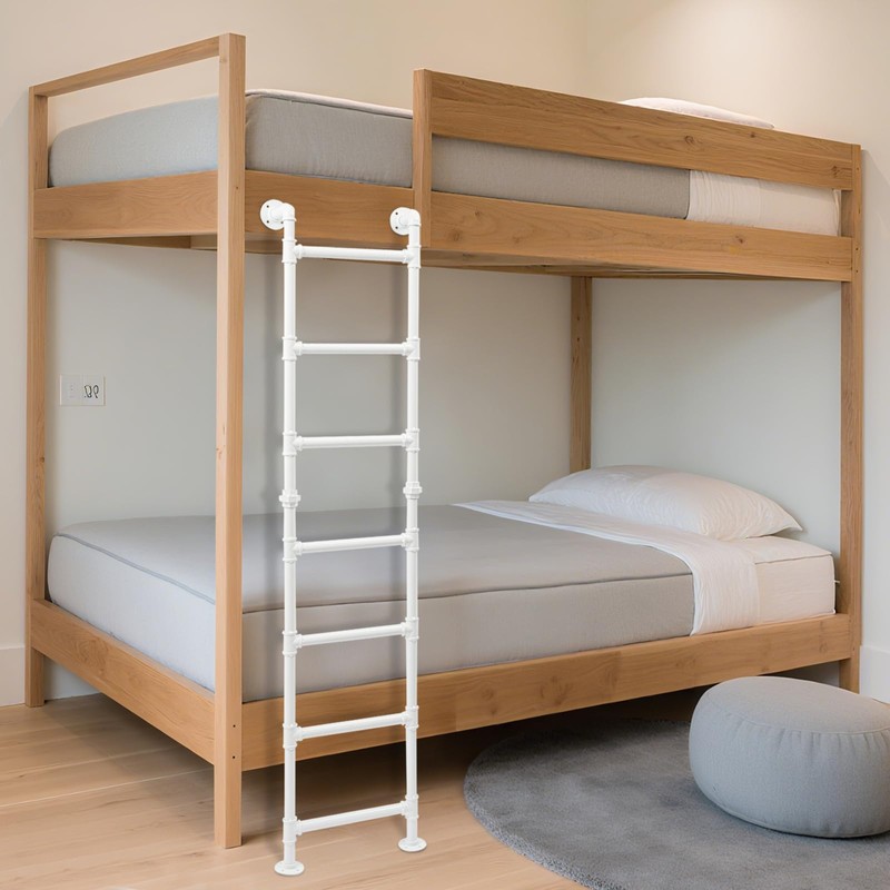 7-Step Wall Mounted Steel Ladder, Window Well Loft Ladder for