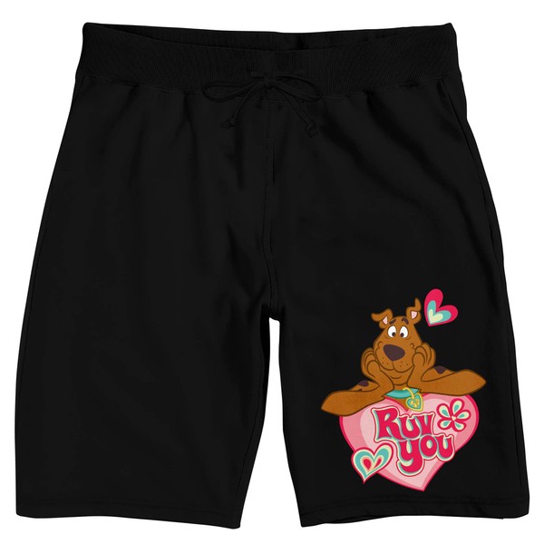 Scooby Doo Ruv You Men's Black Graphic Sleep Shorts-3XL
