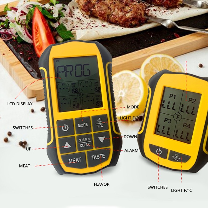 Digital Cooking BBQ Thermometer ABS Wireless Oven Food Smoker Thermometer