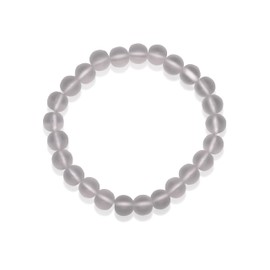 H&H Spirit Jewerly Rock Crystal Matt Natural Gemstone Bracelets Natural Stones Ball Bracelet 8 mm Beads for Men and Women, Gemstone, Semi-precious stones