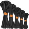 DUNSOO Pack of 600 Black Cable Ties Set 100/150/200/250/300 mm