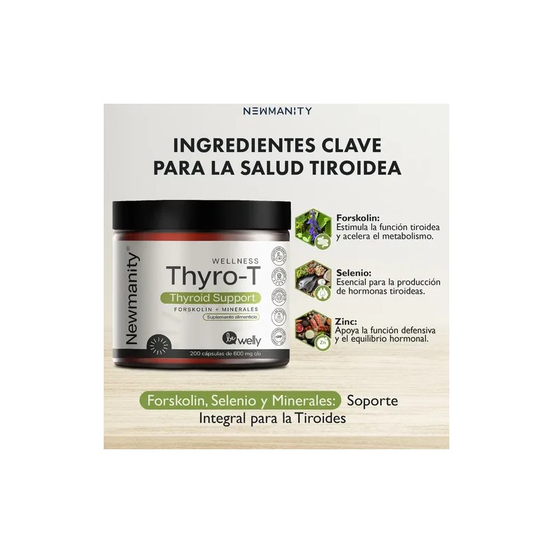 Suplemento en cápsula Newmanity Minerales/Vitaminas de Thyro-T x 200cápsulas