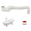 EIKLIM Low Profile 1 1/2 P Trap, Flexible Bathtub Shower