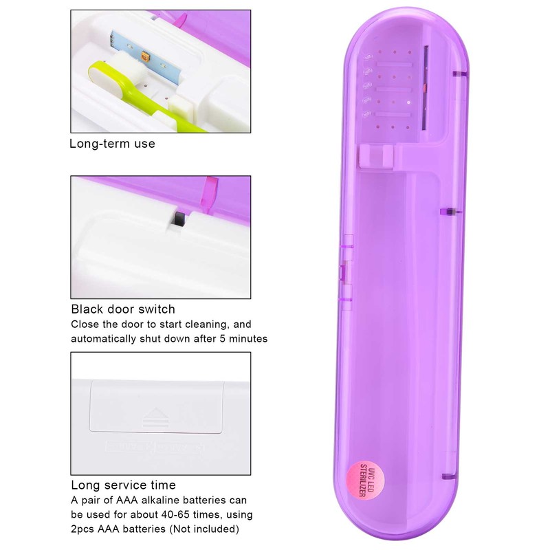ZL‑08L UV LED Toothbrush Holder Cleaner Portable Ultraviolet Toothpaste CleanerPurple