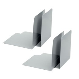 ALCO-Albert Bookends Metal Grey Pack of 4