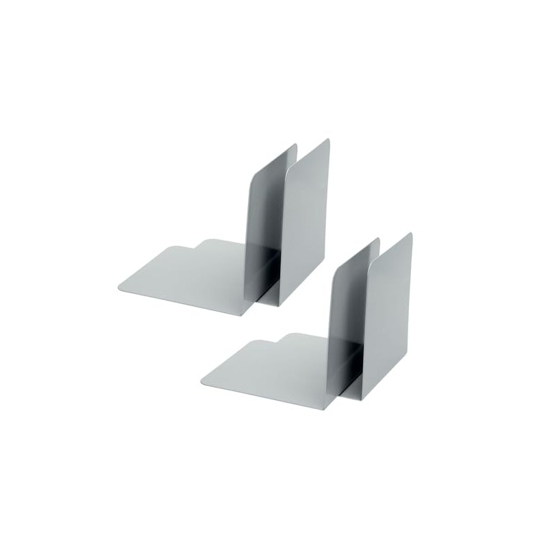 ALCO-Albert Bookends Metal Grey Pack of 4