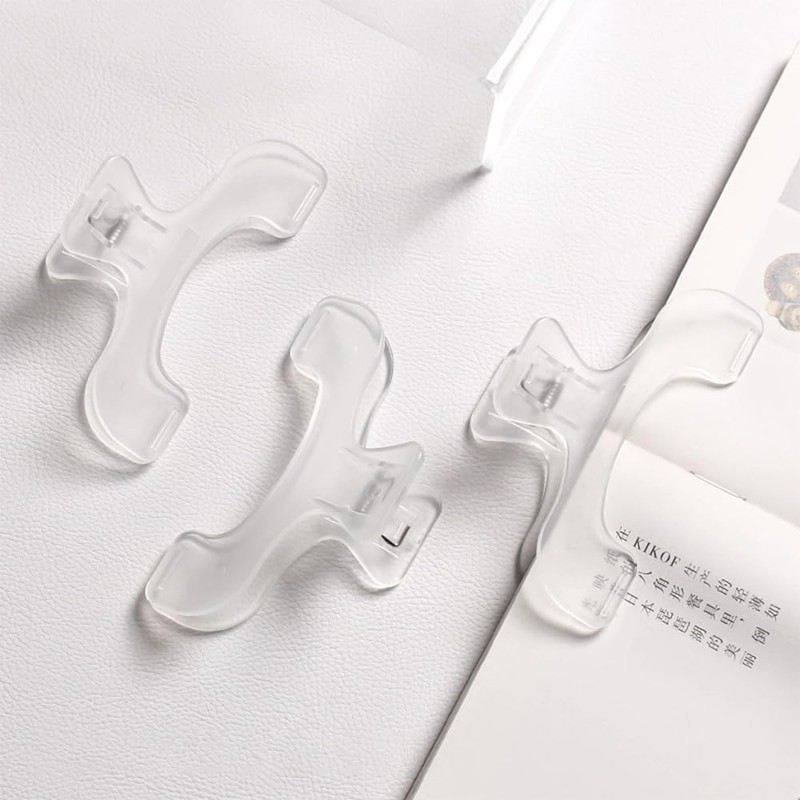 DERCHIA Book Clip 2-Piece Set Transparent Reading Book Clip for