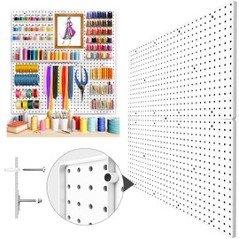 Pegboard,Peg board 32"*32",Pegboard Wall Organizer with No Drilling and Drilling Installation Ways for Crafts Organization, White Pegboard 4pcs,Peg Boards for Walls for Garage Kitchen Workshop Office