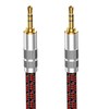 Primeda 3.5mm Aux Cord 6.5ft/2m,Audiophile Stereo Audio Cable Braided Gold-Plated