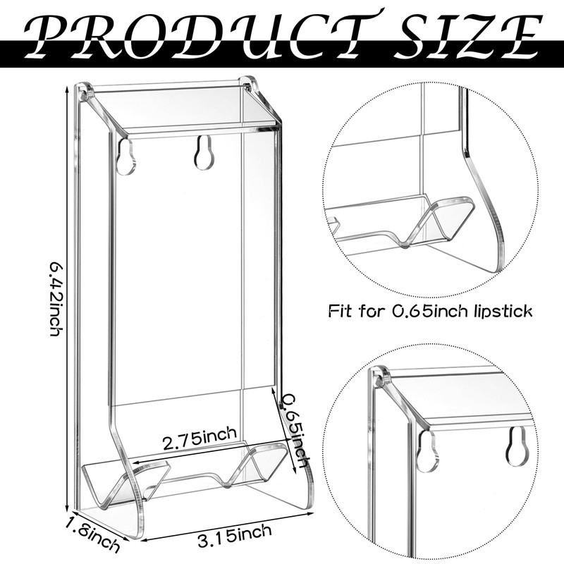Weysat 2 Pcs Clear Acrylic Lip Balm Dispenser Organizer Holder