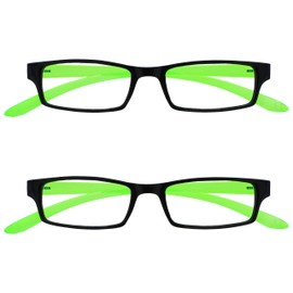 UV Reader Schwarz Leuchtend Grünen Nacken-Lesebrille Wert 2er-Pack Frauen Herren UVR2PK021 +2,50