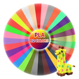 3Dgenius 32 Colors 3D Pen Filament 1.75mm PLA, Each Color 20 Feet, Total 640 Feet 3D Pen Filament Refills 3D Printing Pen Refills with High-Precision Diameter Not Compatible with 3Doodler Pen