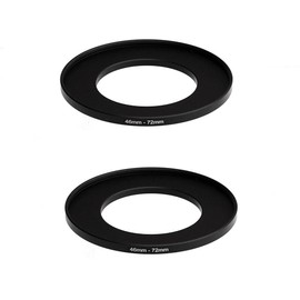 (2 Pcs) 46-72MM Step Up Ring Adapter, 46mm to 72mm Filter Ring, 46 mm Male 72 mm Female Stepping Up Ring for DSLR Camera Lens and ND UV CPL Infrared Filters