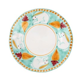 Vietri Campagna Coniglio Dinner Plate, Aqua, 10 Inch Terra Cotta Ceramic Plate, Handcrafted Dinnerware
