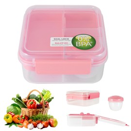 ZONJIE Bento Box, 1250ML Lunchbox Salad Lunch Container to Go with Compartment Tray,Bento Lunch Box Salad Bowl with Dressing Container,Meal Prep to Go Containers for Food Fruit Snack Sandwich