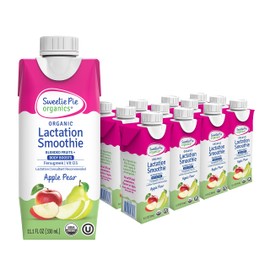 Sweetie Pie Organics Lactation Smoothie, Apple Pear, Support Breast Milk Production for Nursing and Pumping, No Artificial Sweeteners, Flavors, or Dyes - 12 Pack