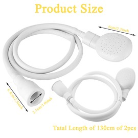 2PCS Single Tap Shower Attachment,for Bath Shower Hose for Kitchen Sink,Multi-Purpose Sink Shower Attachment, for Pet Bathing, Hair Washing, Floor Cleaning | 130cm Long