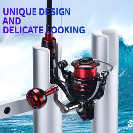Marinebaby Fishing Rod Holder Aluminum, 3/4 Link Tube， Aluminum 4 Rod Rack, Suit Boats & Yacht (Silver:4 Tube)