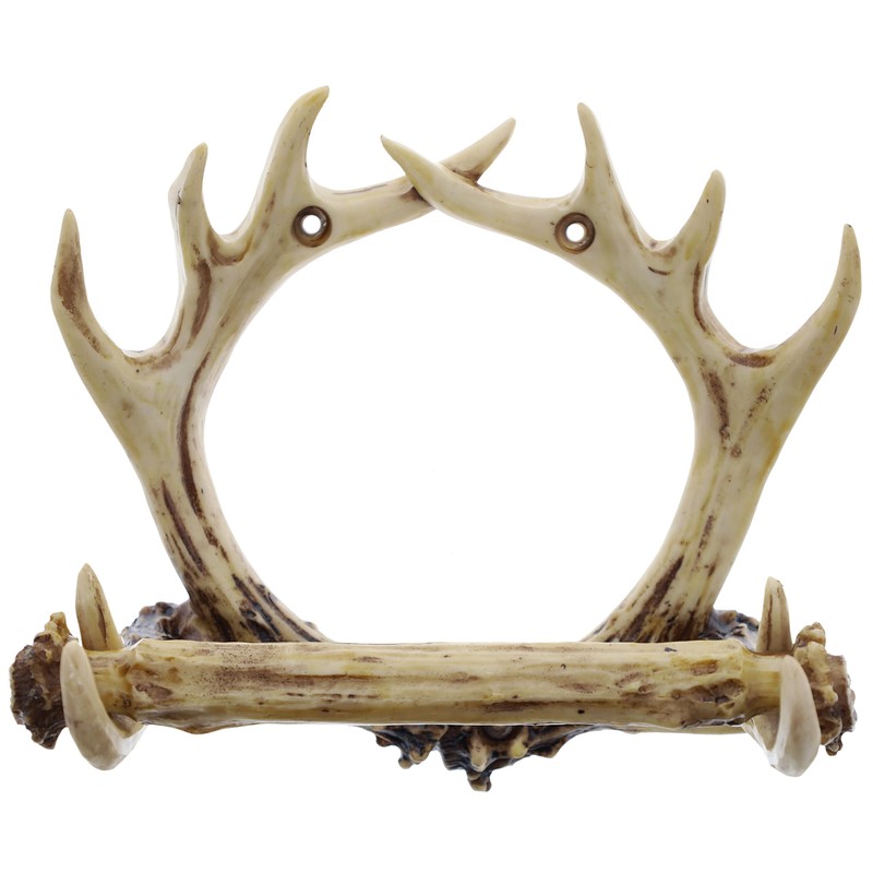 Rustic 8 Point Deer Antler Wall Mounted Toilet Paper Holder