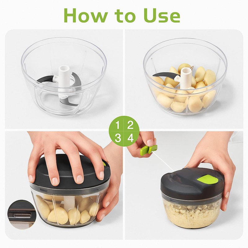 Manual Onion Chopper with Pull Mechanism, Vegetable Chopper - Multi