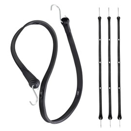 Joneaz Flat Rubber Bungee Cords with Hooks Adjustable, 36 inch, 4 Pack Heavy Duty Tie Down Straps，Above 150% Stretch