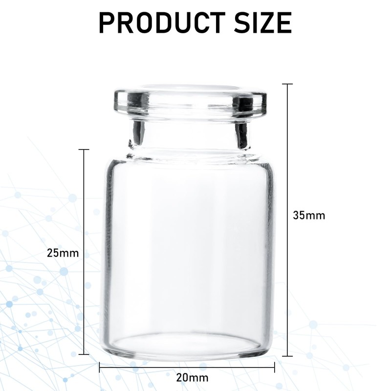 10 Pack 5ml Sealed Sample Vials, Transparent Glass Vials with