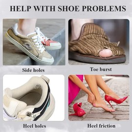 Miiooan Shoe Heel Repair Kit, Strong Self-Adhesive, 3 Pairs, Black