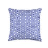 White Blue Square Cube Boxes Geometry Repetitive Pattern Throw Pillow
