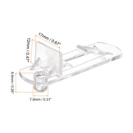 HARFINGTON 10pcs Cabinet Shelf Clips 7.9mm/0.31" Self-Locking Polycarbonate Plastic Shelf Support Peg Clips for 16mm Board Furniture Bookcase Wardrobe, Transparent