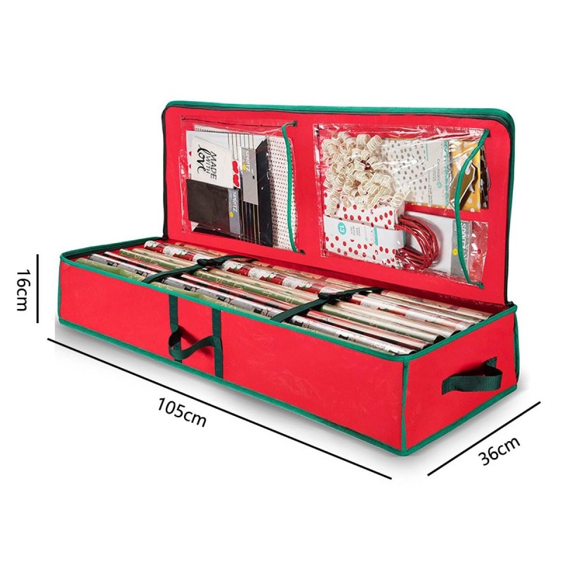 QIUPFGUT Wrapping Paper Storage, Oxford Storage Bag for Wrapping Paper