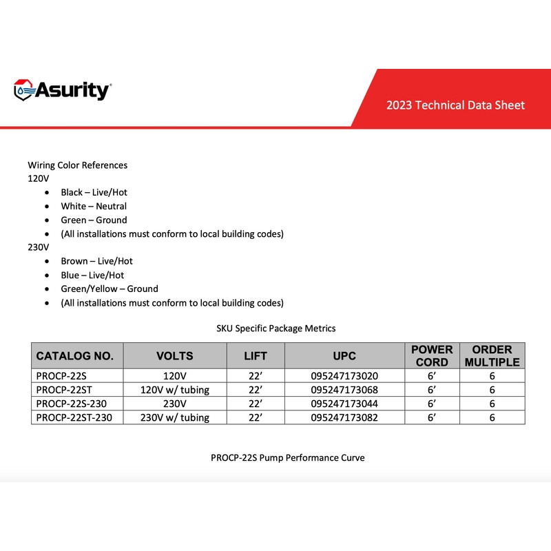 Diversitech PROCP-22ST Con Pump,120v,22Ft Lift,w/Tube