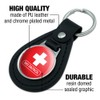 GRAPHICS & MORE Black Leather Ski Patrol with Cross Keychain