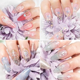 Butterfly Nail Polish Stickers, 140PCS Flower Glitter Nail Wraps with 3D Nail Gems, Flower Butterfly Heart Nail Design Full Cover Holiday Nail Art Strips Decals for Women Girls