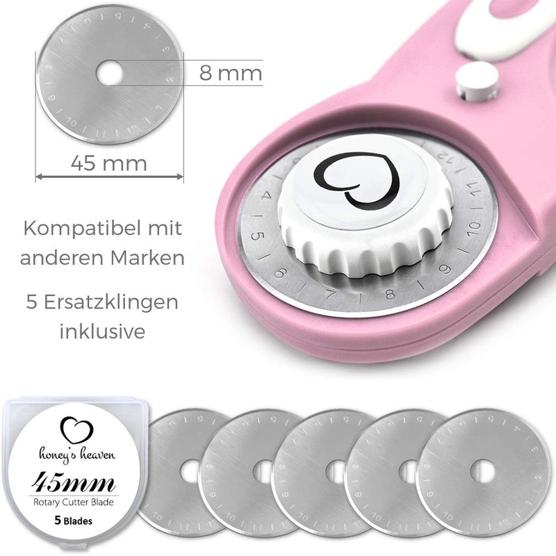 Honey's Heaven 45 mm Rotary Cutter Fabric Cutter Set Including