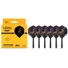 CUESOUL ROST AK5 Integrated Dart Shaft and Flights with modern pattern design and difference size,set of 6 pcs