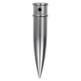 FRF FLAG Silver Chrome Finish Pointed Bottom Ferrules, Bottom Replacement Spike for Traditional Military Guidon Pole (Fits 1 Inch FlagPole)