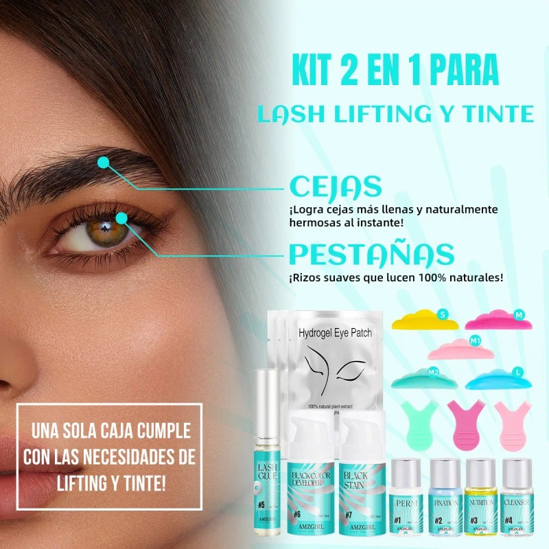 Kit Lash Lifting Y Tinte Para Pestañas Rizado Naturales Lash