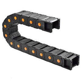 Plastic Drag Chain Cable Carrier Closed Type with End Connectors R100 45 x 60mm L1000mm for Electrical CNC Router Machines