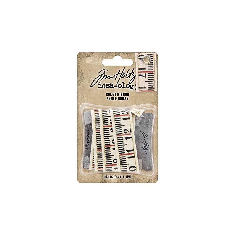 Tim Holtz, Advantus TH93955 Ruler Ribbon, tan