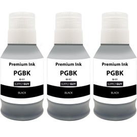 Supply Guy 3 x Ink Compatible with Canon GI-51 PGBK Black - Pigment Ink - Suitable for Pixma G 1520 G 1530 G 1560 G 2520 G 2560 G 2570 G 3520 G 3560 G 3570 Series G 4570