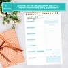 Decorably 52 Sheets Blue Undated Weekly Planner Notepad Small -