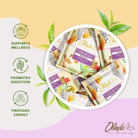 Olinda Turmeric Rooibos and Pepper Herbal Tea Organic Caffeine Free Tea 28 Tea Bags Hot or Cold Brew