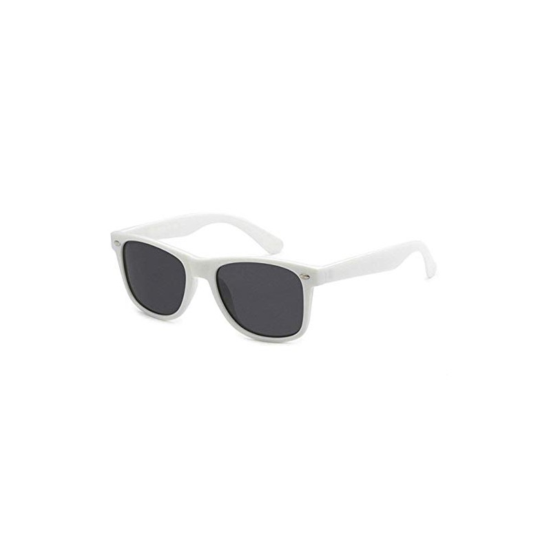 My Shades - Retro 80's Classic Rectangle Sunglasses (White, Smoke)