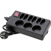 Kopp 129805005 3+6-Way Power Strip with Illuminated Switch Standard, Black