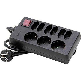 Kopp 129805005 3+6-Way Power Strip with Illuminated Switch Standard, Black